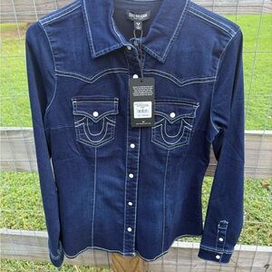 True Religion Dark Blue Denim Shirt
